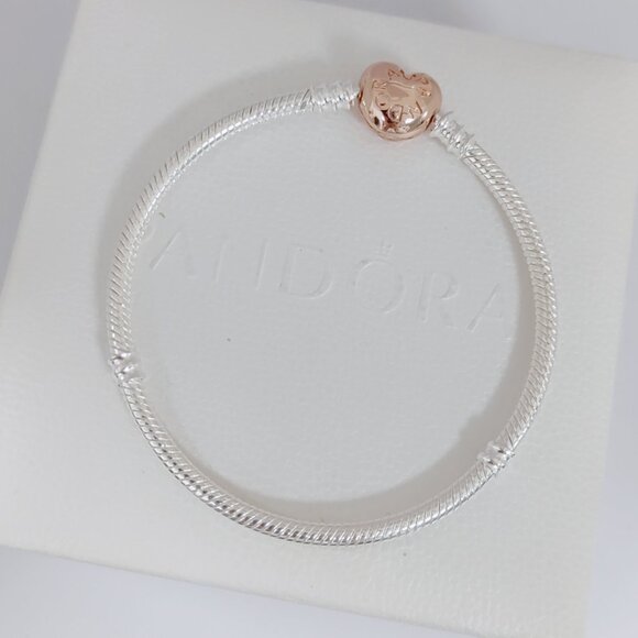 Pandora Moments Heart Clasp Snake Chain Bracelet S925 Sterling Silver - Picture 6 of 6